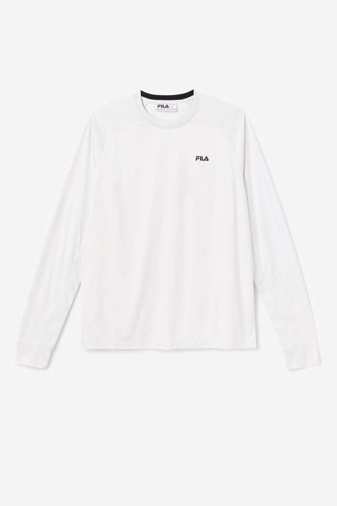 Fila T-Shirt Herre Hvide Jazam Langærmet Crew EIM-294350